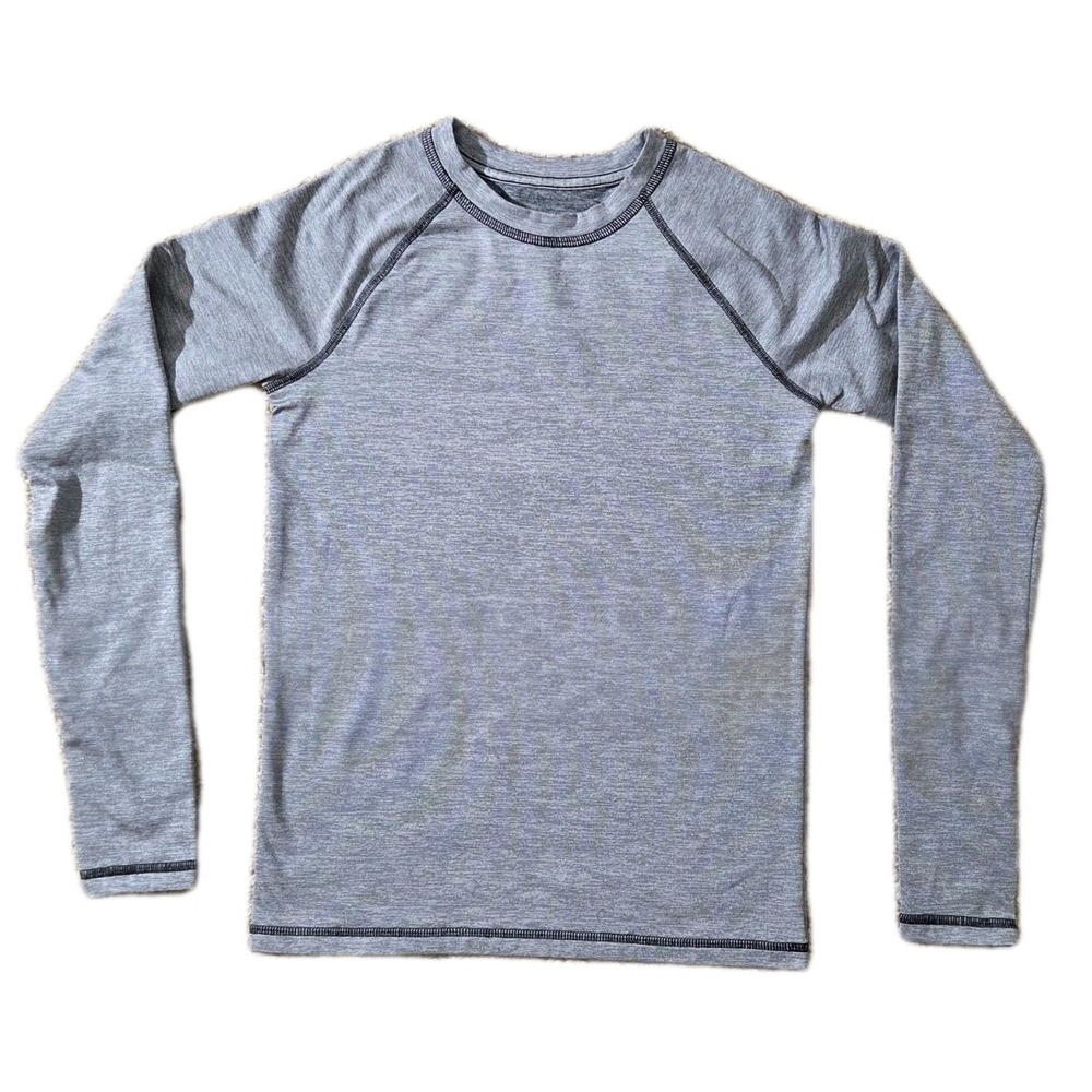 Boys Athletic Shirt All In Motion Gray Long Sleeve Crew Neck 12 / 14